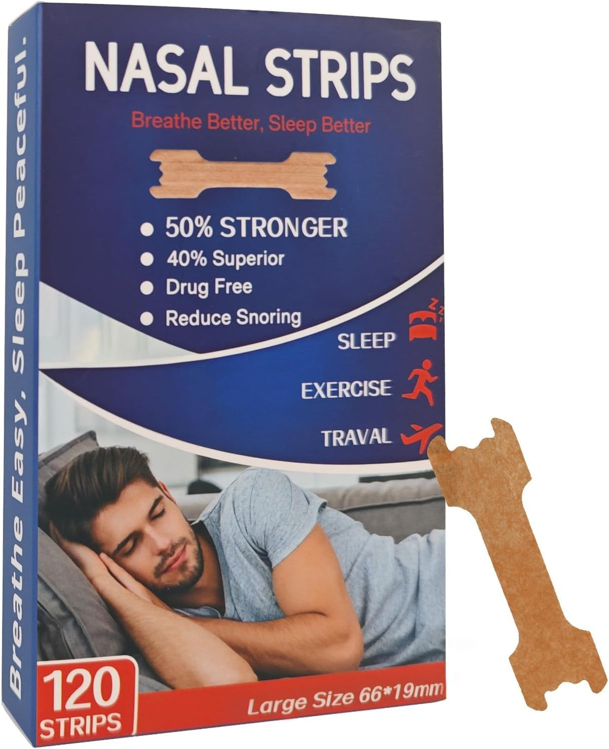 Nasal Strips for Snoring, Extra Strength Nasal Breathing Strips